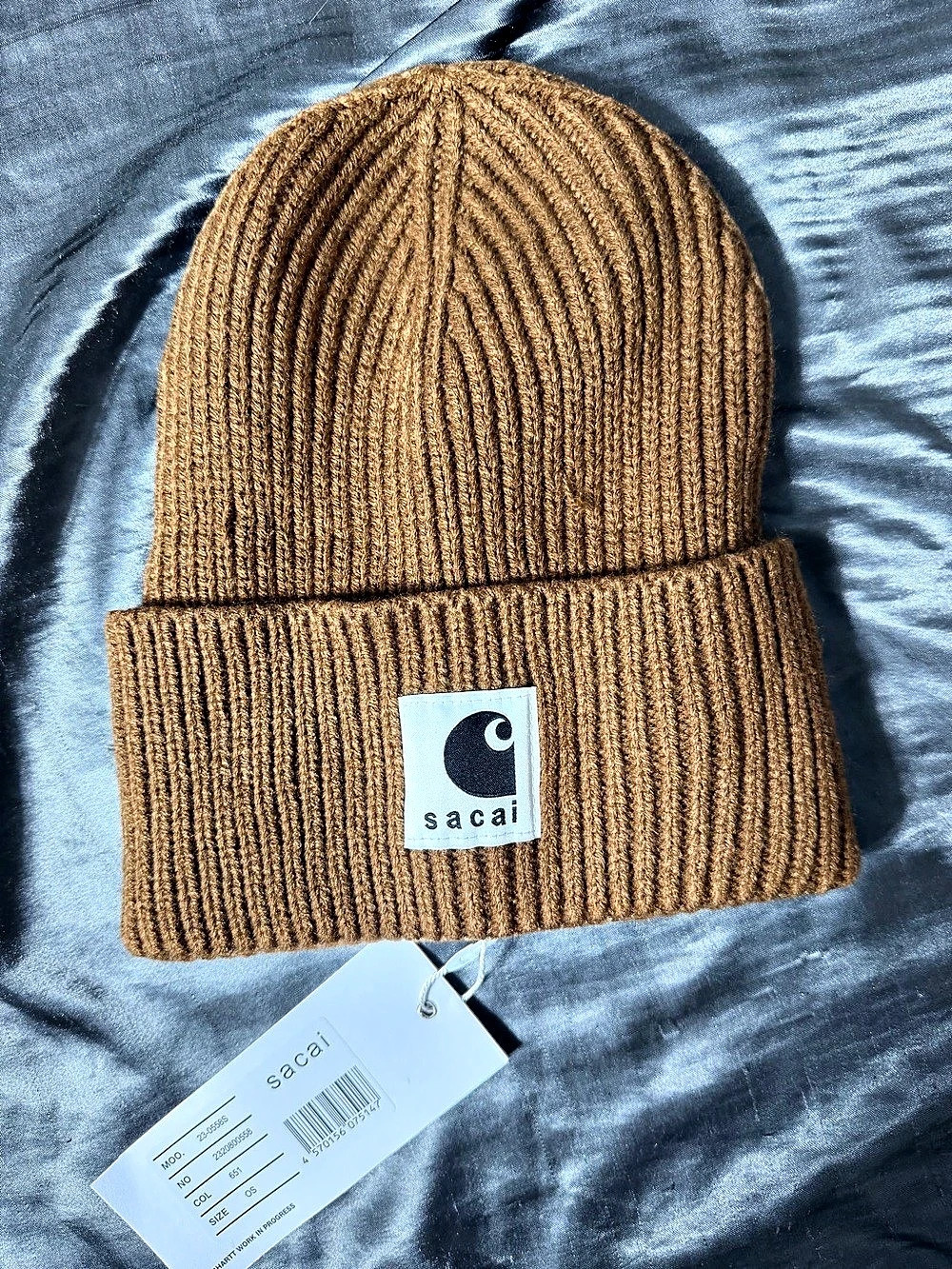 sacai x Carhartt WIP Beanie Brown Ribbed